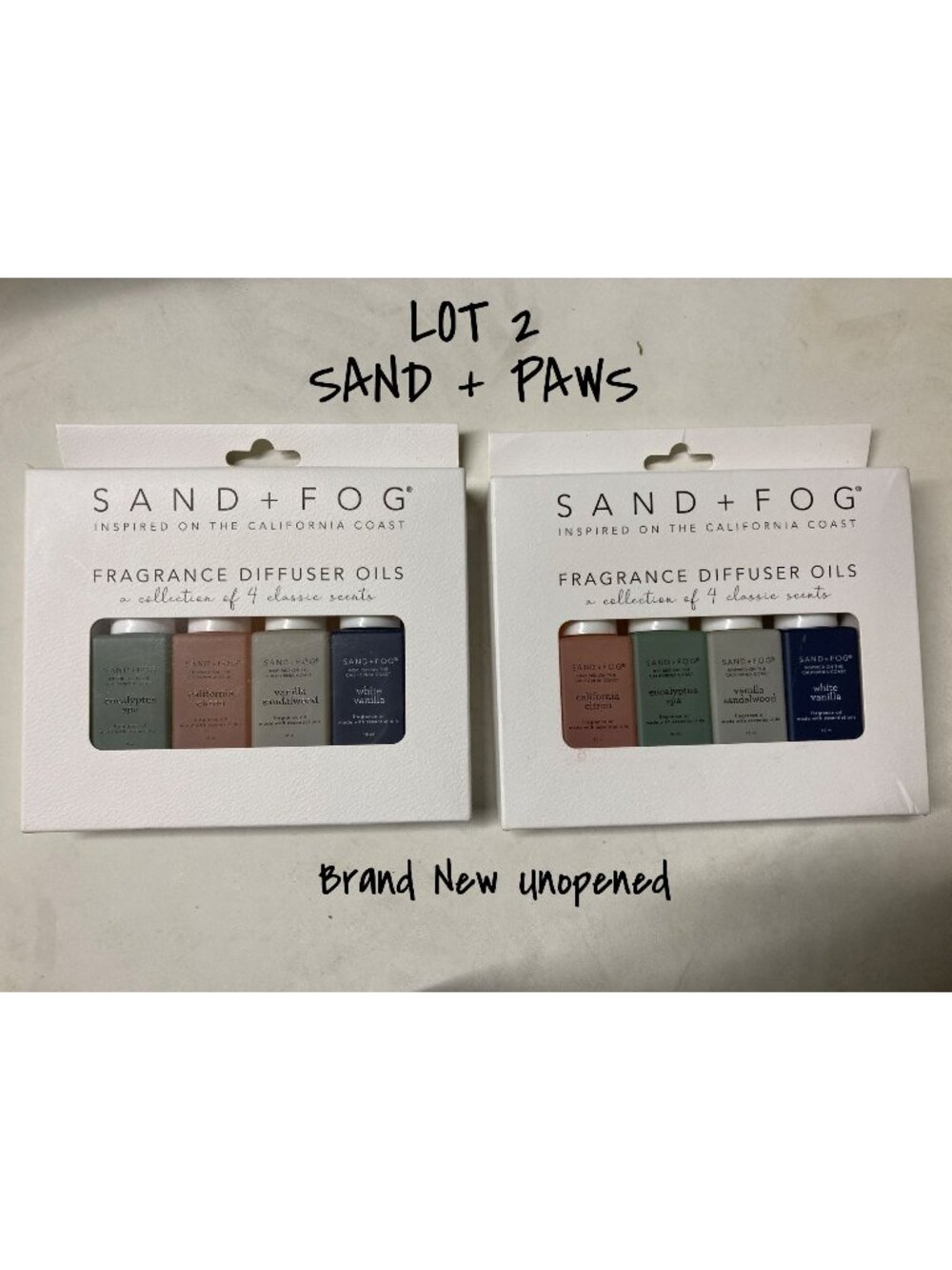 Sand + Paws Fragrance Diffuser Oils Lot Of 2 Sets Brand New Unopened
